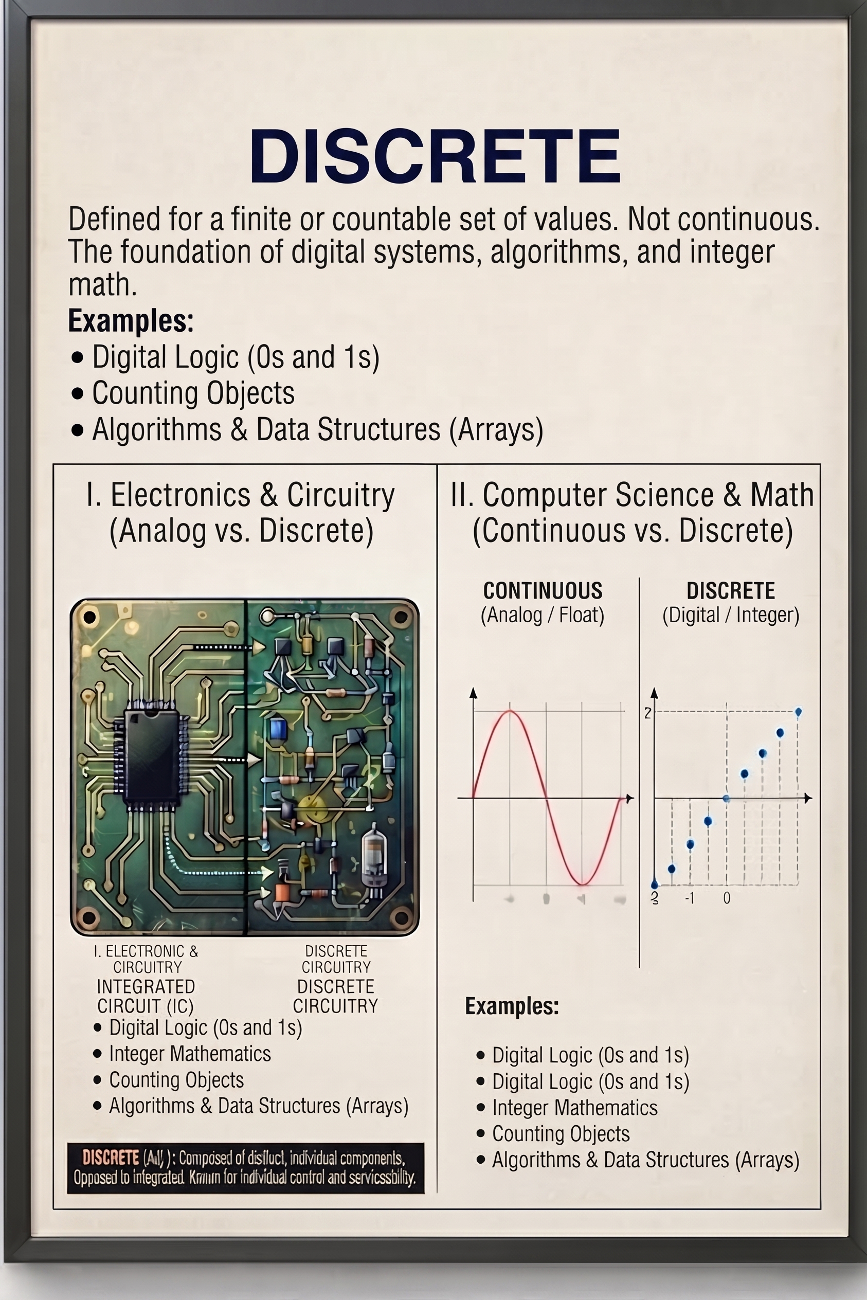 Infographic illustrating discrete
